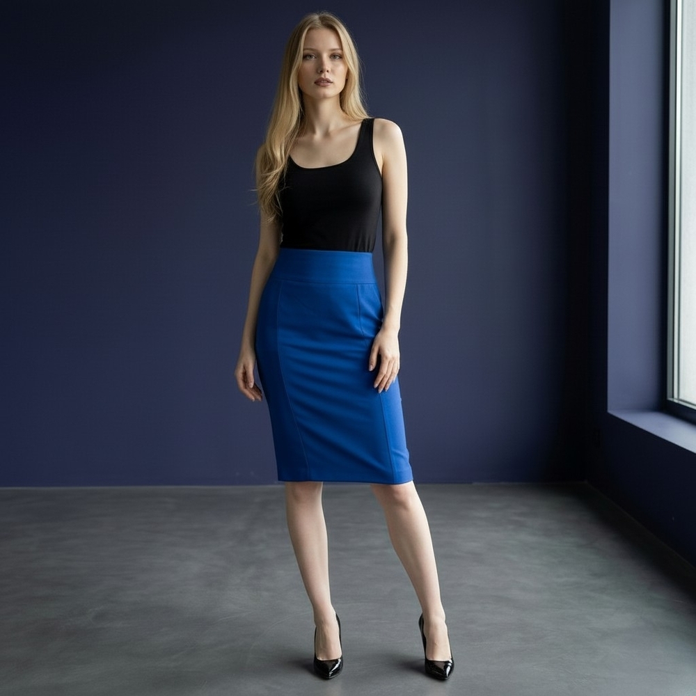 Express Royal Blue Seamed Pencil Skirt - Size 2 - NWT